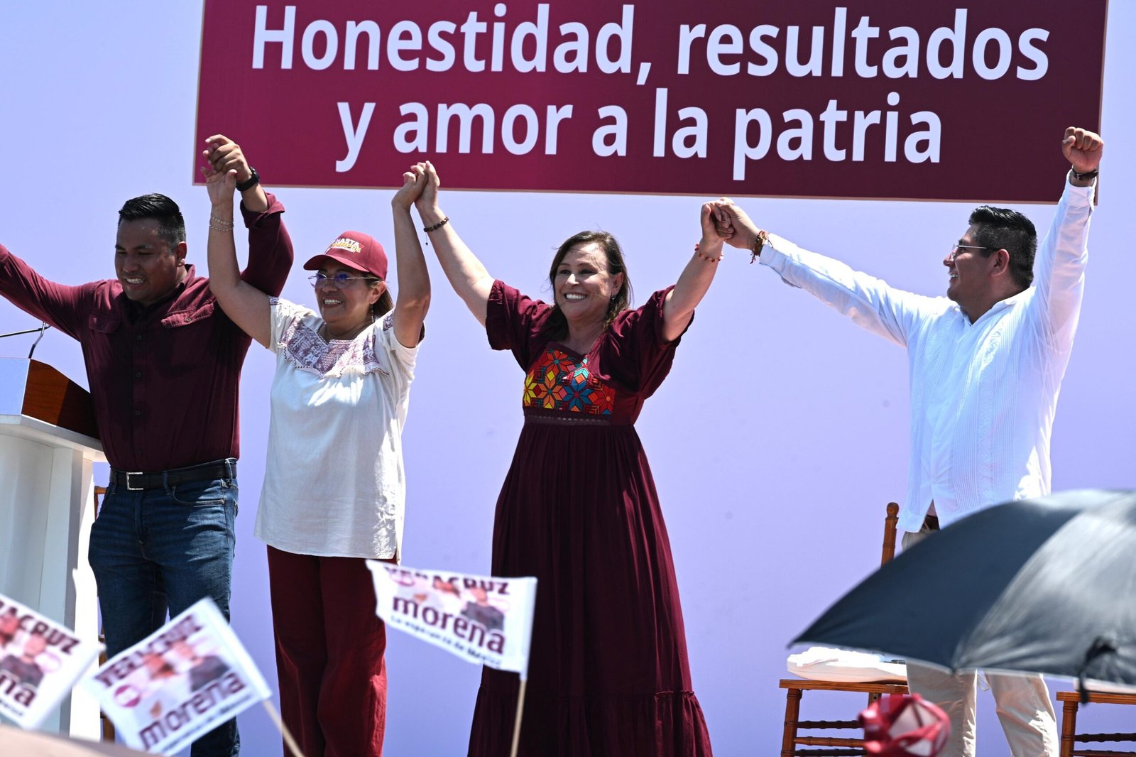 Reconoce Rosa María liderazgo de Claudia Sheinbaum y Rocío Nahle a dos años de su triunfo electoral