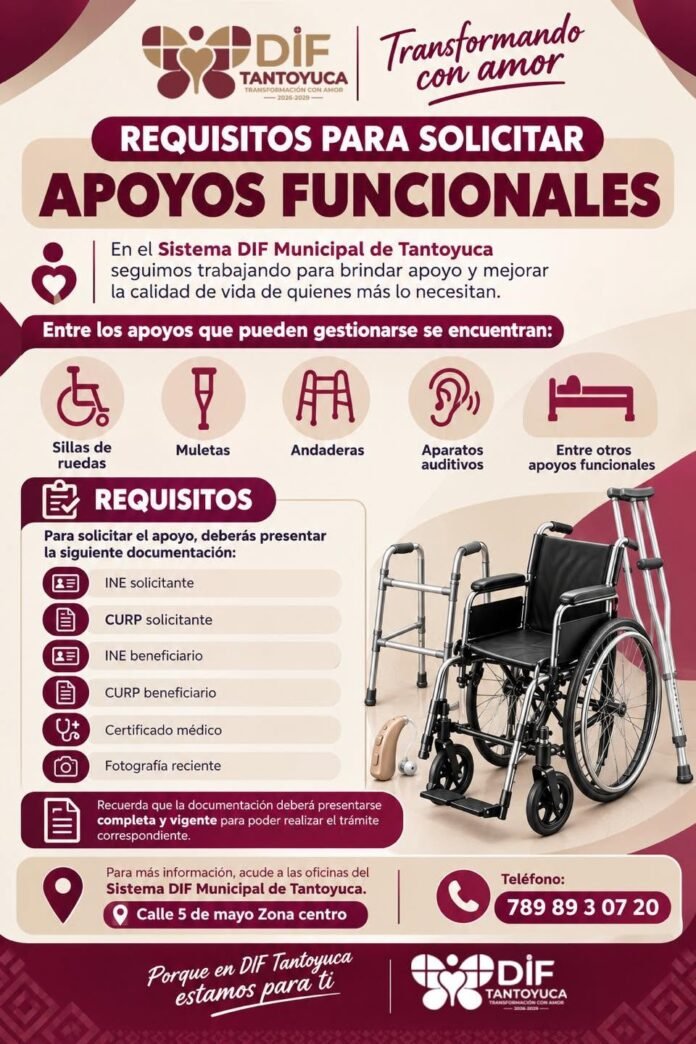Abre el DIF Municipal de Tantoyuca registro para la entrega de apoyos funcionales a sectores vulnerables